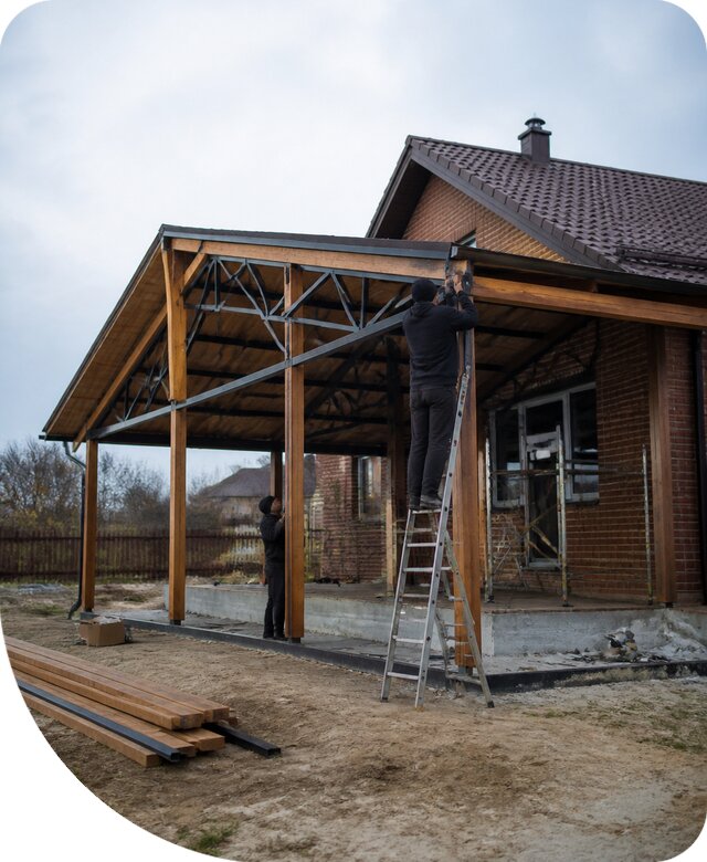 Пристройка навеса к дому и участку в Каменске-Уральском под ключ