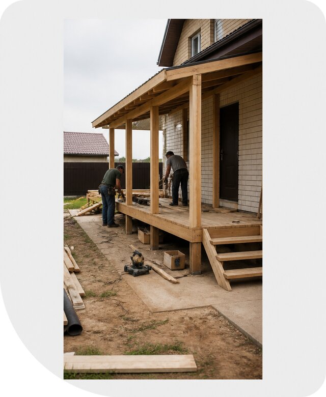 Строительство веранды в Каменске-Уральском под ключ для дома и дачи